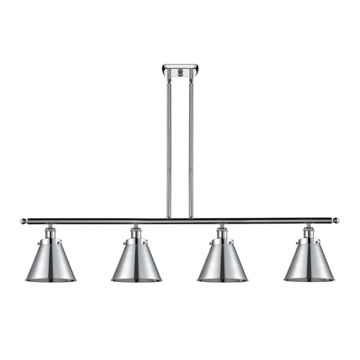 Innovations Appalachian 48in 4-Light Island Light | Industrial Polished Chrome Metal Cone Shades | Kitchen Island & Dining Room | Model 916-4I-PC-M13-PC