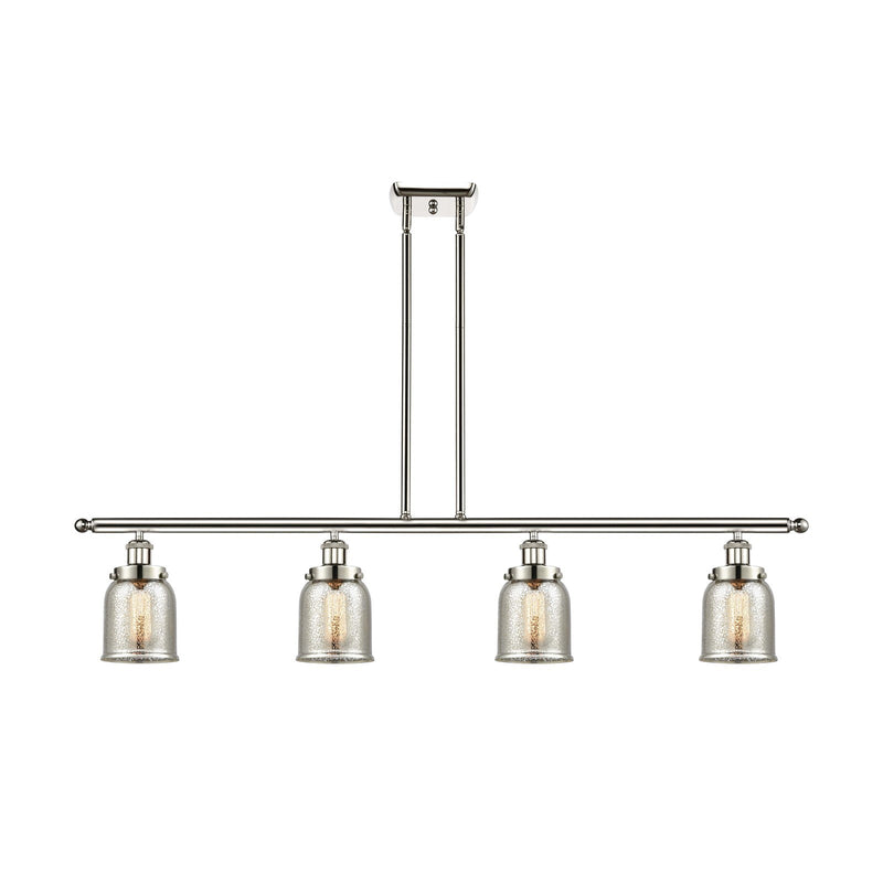 Innovations Bell 48in 4-Light Island Light | Industrial Polished Nickel Steel and Silver Plated Mercury Glass | Kitchen Island & | Model 916-4I-PN-G58-LED