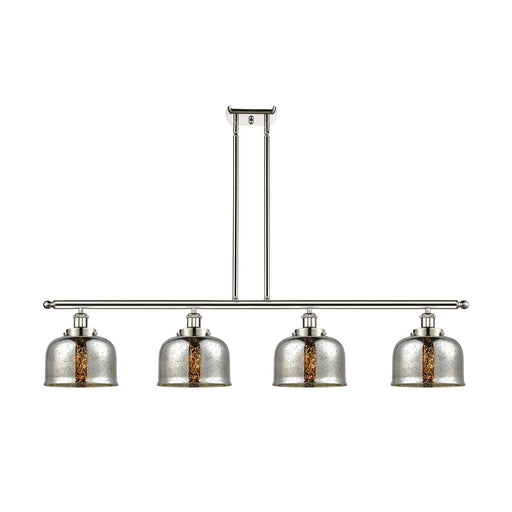 Innovations Bell 48in 4-Light Island Light | Industrial Polished Nickel and Silver Plated Mercury Glass | Kitchen Island & Dining | Model 916-4I-PN-G78