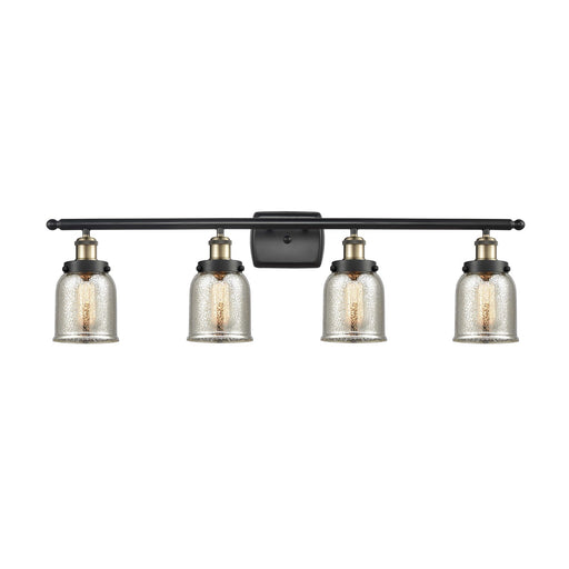 Innovations Bell 36in 4-Light Bath Vanity | Industrial Black Antique Brass and Silver Plated Mercury Glass | Bathroom Vanity & | Model 916-4W-BAB-G58