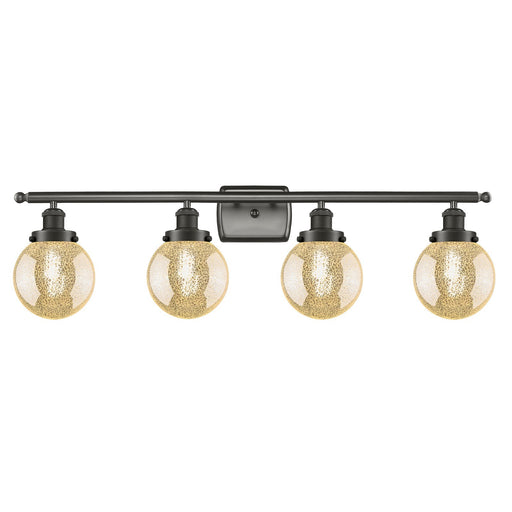 Innovations Beacon 36in 4-Light Bath Vanity | Oil Rubbed Bronze Steel and Mercury Glass | Bathroom Vanity & Powder Room | Model 916-4W-OB-G208-6