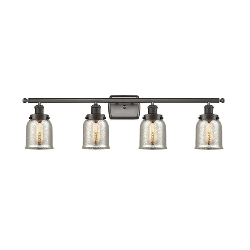 Innovations Bell 36in 4-Light Bath Vanity Light | Industrial Oil Rubbed Bronze Steel and Silver Plated Mercury Glass | Bathroom | Model 916-4W-OB-G58-LED