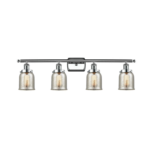 Innovations Bell 36in 4-Light Bath Vanity Light | Industrial Polished Chrome and Silver Plated Mercury Glass Bell Shade | Bathroom | Model 916-4W-PC-G58