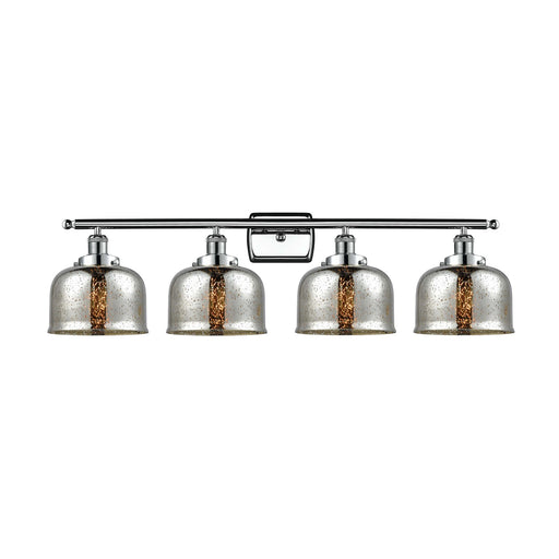 Innovations Bell 38in 4-Light Bath Vanity Light | Industrial Polished Chrome Steel and Silver Plated Mercury Glass | Bathroom | Model 916-4W-PC-G78-LED