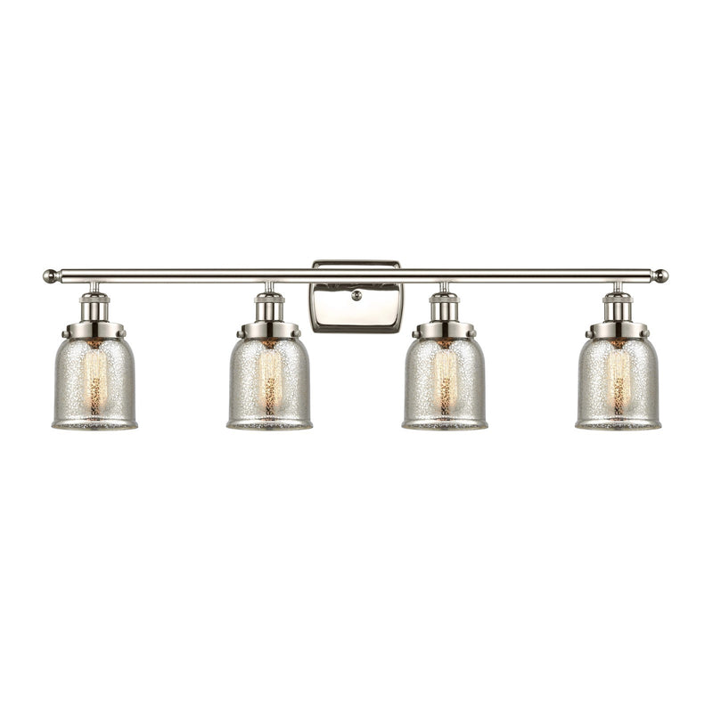 Innovations Bell 36in 4-Light Bath Vanity Light | Industrial Polished Nickel Steel and Silver Plated Mercury Glass | Bathroom Vanity | Model 916-4W-PN-G58