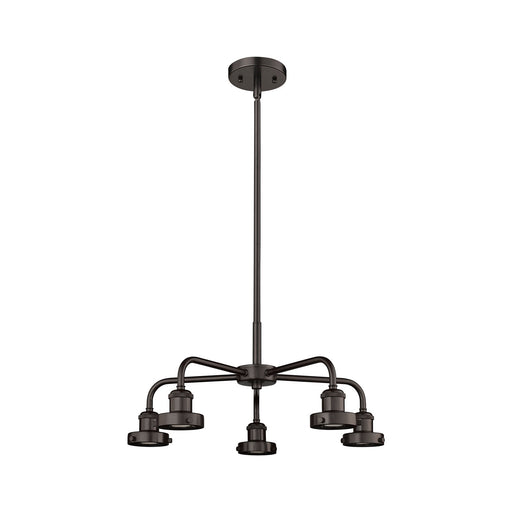Innovations Ballston Urban 21in 5-Light Chandelier | Industrial Oil Rubbed Bronze Steel | Dining Room & Kitchen Island | Model 916-5CR-OB