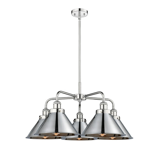 Innovations Ballston Urban 26.5in 5-Light Chandelier | Polished Chrome Steel and Metal Shades | Dining Room & Living Room | Model 916-5CR-PC-M10-PC