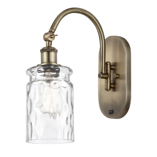 Innovations Candor 1-Light Wall Sconce | Industrial Antique Brass Steel and Clear Waterglass Glass | Hallway & Bathroom Accent | Model 918-1W-AB-G352