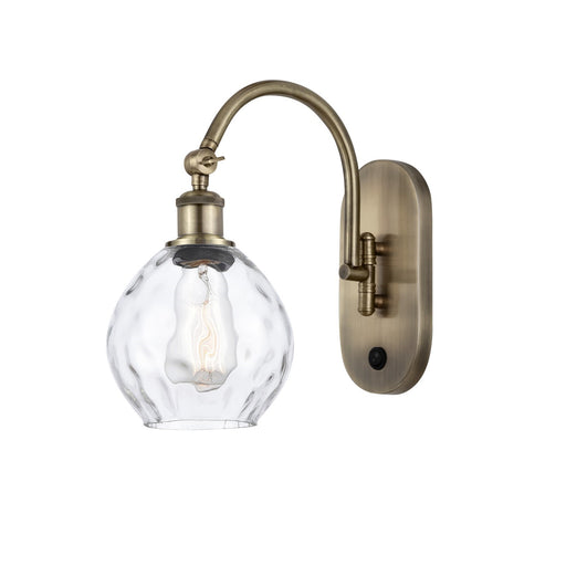 Innovations Waverly 1-Light Wall Sconce | Industrial Antique Brass Steel and Clear Glass Globe | Bathroom & Hallway Accent | Model 918-1W-AB-G362