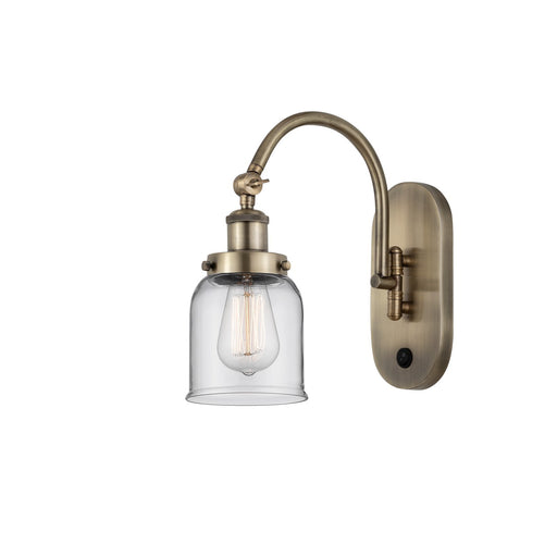 Innovations Bell 5in 1-Light Swing Arm Lamp | Industrial Antique Brass Steel and Clear Glass | Bedroom & Living Room Reading | Model 918-1W-AB-G52-LED