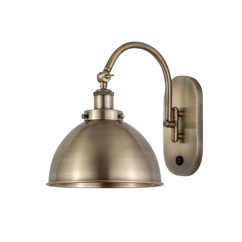 Innovations Ballston Urban 10in 1-Light Swing Arm Lamp | Industrial Antique Brass Steel and Antique Brass Metal Shade | Model 918-1W-AB-MFD-10-AB