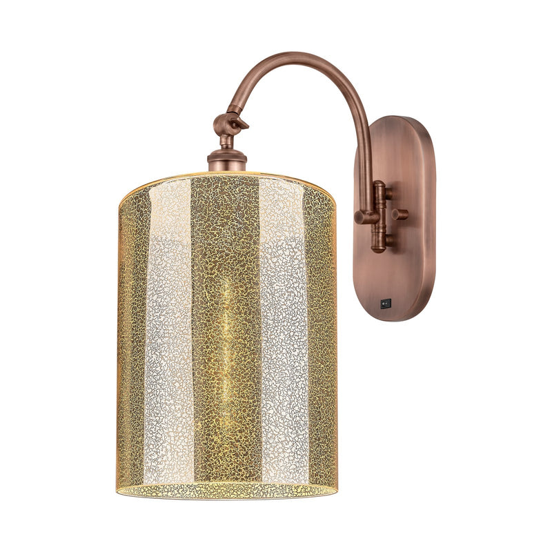 Innovations Cobbleskill 9in 1-Light Wall Sconce | Industrial Antique Copper Steel and Mercury Glass | Bedroom & Hallway Accent | Model 918-1W-AC-G116-L