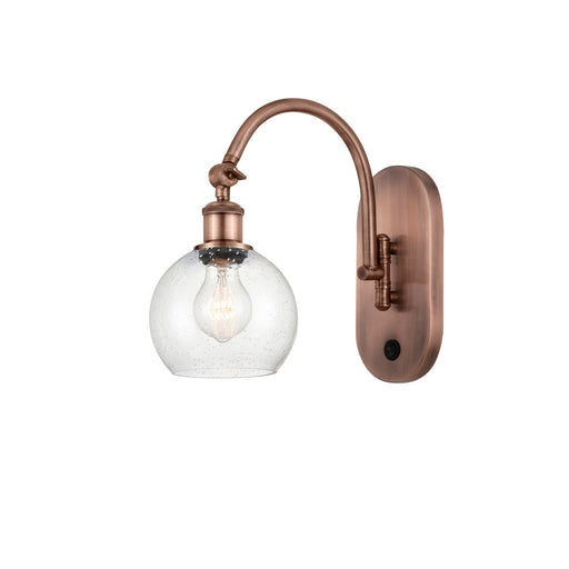 Innovations Athens 6in 1-Light Wall Sconce | Industrial Antique Copper and Seedy Glass | Living Room & Hallway Accent | Model 918-1W-AC-G124-6