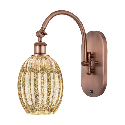 Innovations Preston Bulb 6.25in 1-Light Wall Sconce | Industrial Antique Copper Steel and Mercury Glass | Hallway & Bathroom | Model 918-1W-AC-G459-6ME