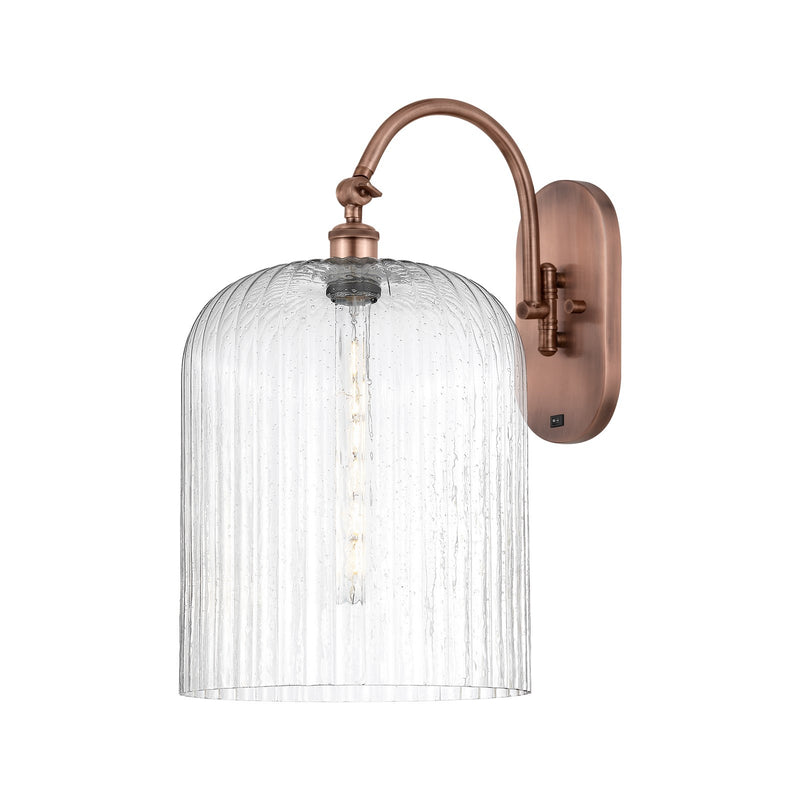 Innovations Bridal Veil 12in 1-Light Wall Sconce | Industrial Antique Copper and Seedy Glass | Living Room & Entryway Accent | Model 918-1W-AC-G559-12SDY