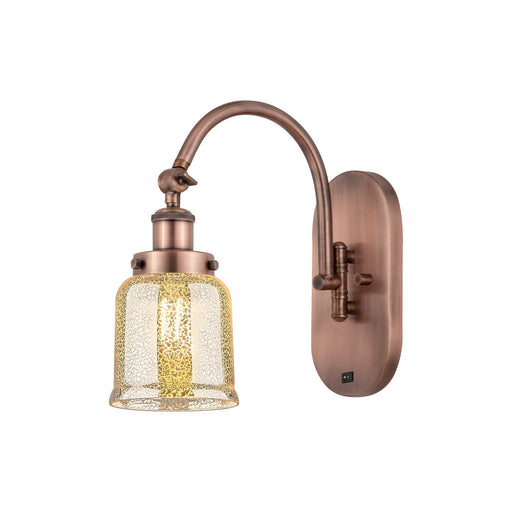 Innovations Bell 5in 1-Light Swing Arm Wall Sconce | Industrial Antique Copper Steel and Silver Plated Mercury Glass | Bedroom & | Model 918-1W-AC-G58-LED