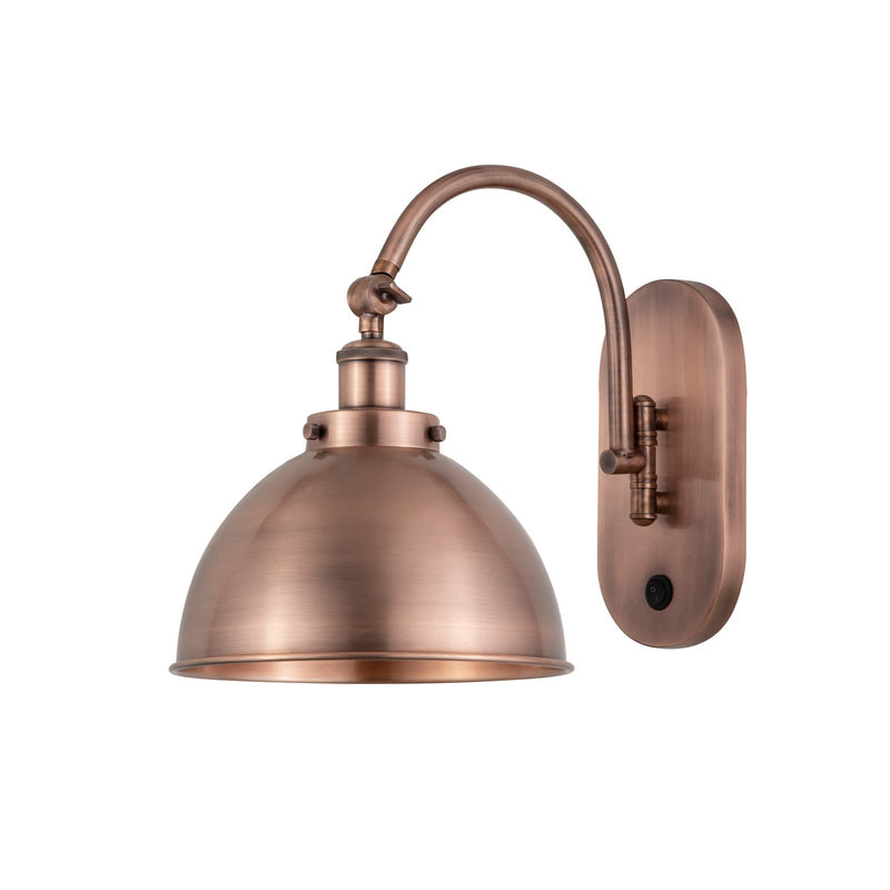Innovations Ballston Urban 10in 1-Light Swing Arm Lamp | Industrial Antique Copper Steel and Cast Brass with Antique | Model 918-1W-AC-MFD-10-AC-LED