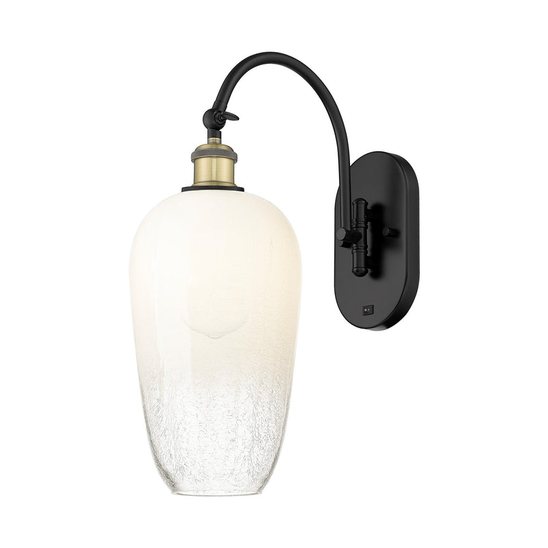 Innovations Brookhaven Flute 7in 1-Light Wall Sconce | Industrial Black Antique Brass and Opal Glass | Bedroom & Hallway | Model 918-1W-BAB-G484-7OP