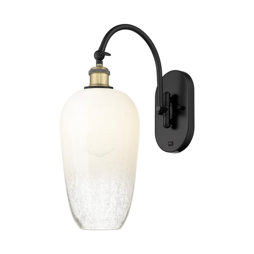 Innovations Brookhaven Flute 7in 1-Light Wall Sconce | Industrial Black Antique Brass and Opal Glass | Bedroom & Hallway | Model 918-1W-BAB-G484-7OP