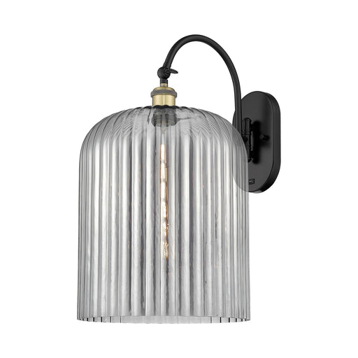 Innovations Bridal Veil 12in 1-Light Wall Sconce | Industrial Black Antique Brass and Light Smoke Glass | Hallway & Bathroom | Model 918-1W-BAB-G559-12SM
