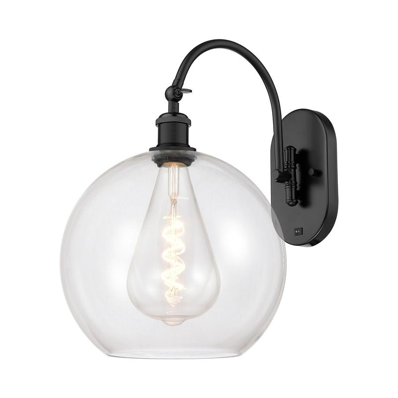 Innovations Athens 12in 1-Light Wall Sconce | Industrial Matte Black Steel and Clear Glass | Hallway & Bathroom Accent | Model 918-1W-BK-G122-12