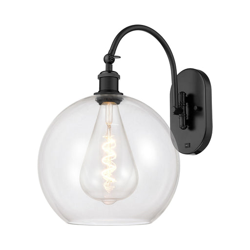 Innovations Athens 12in 1-Light Wall Sconce | Industrial Matte Black Steel and Clear Glass | Hallway & Bathroom Accent | Model 918-1W-BK-G122-12