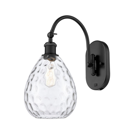 Innovations Waverly 1-Light 8in Wall Sconce | Industrial Matte Black Steel and Clear Glass | Bathroom & Hallway Accent | Model 918-1W-BK-G372