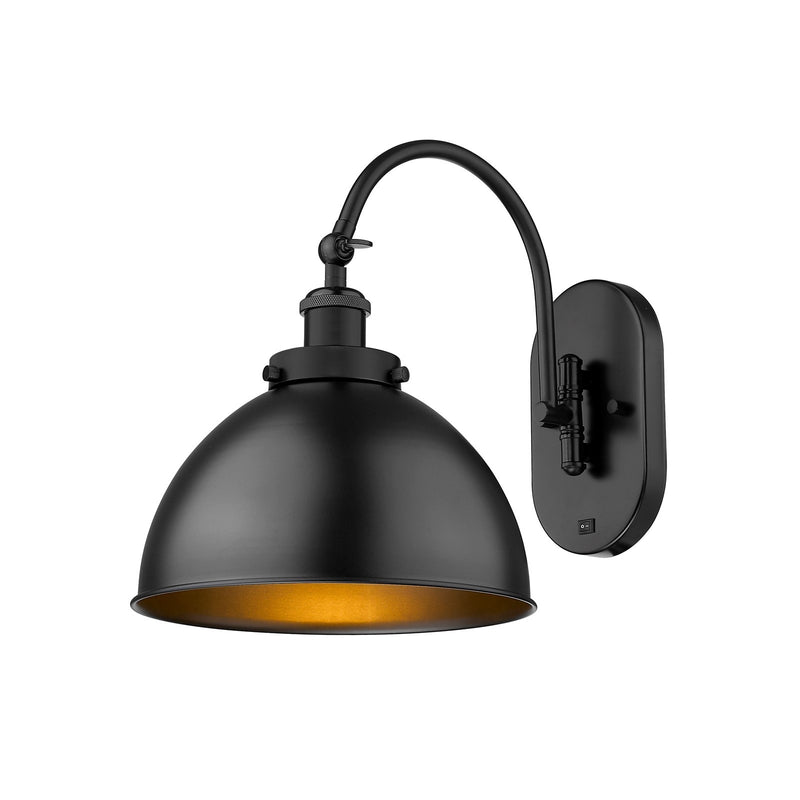 Innovations Ballston Urban 10in 1-Light Swing Arm Lamp | Contemporary Matte Black Steel and Cast Brass with Matte Black Metal | Model 918-1W-BK-MFD-10-BK