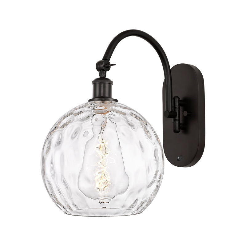 Innovations Athens Water Glass 10in 1-Light Wall Sconce | Industrial Oil Rubbed Bronze Steel and Clear Water Glass | Bedroom & | Model 918-1W-OB-G1215-10