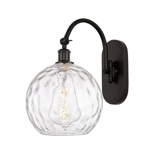 Innovations Athens Water Glass 10in 1-Light Wall Sconce | Industrial Oil Rubbed Bronze Steel and Clear Water Glass | Bedroom & | Model 918-1W-OB-G1215-10