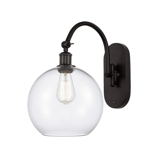 Innovations Athens 10in 1-Light Wall Sconce | Industrial Oil Rubbed Bronze Steel and Clear Glass | Hallway & Bathroom Accent | Model 918-1W-OB-G122-10