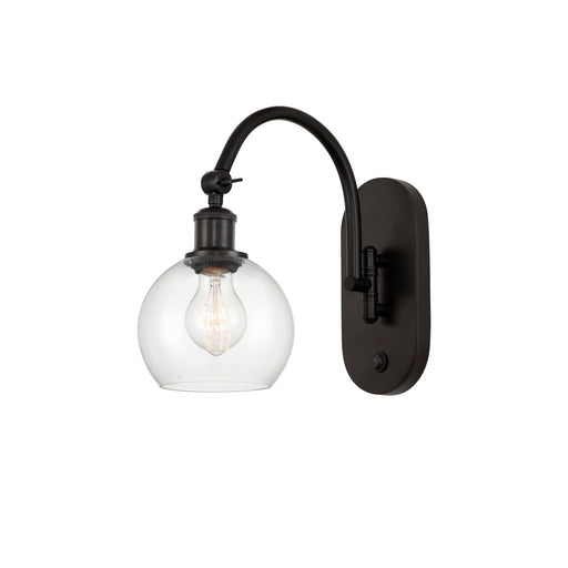 Innovations Athens 6in 1-Light Wall Sconce | Industrial Oil Rubbed Bronze Steel and Clear Glass | Hallway & Bathroom Accent | Model 918-1W-OB-G122-6