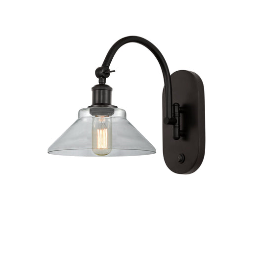 Innovations Orwell 8in 1-Light Wall Sconce | Industrial Oil Rubbed Bronze Steel and Clear Glass | Bedroom & Hallway Accent | Model 918-1W-OB-G132