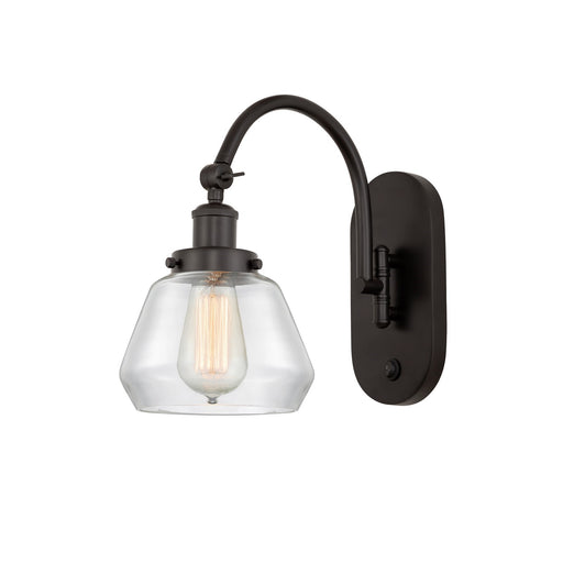 Innovations Fulton 7in 1-Light Swing Arm Lamp | Industrial Oil Rubbed Bronze Steel and Clear Glass | Bedroom & Living Room Reading | Model 918-1W-OB-G172