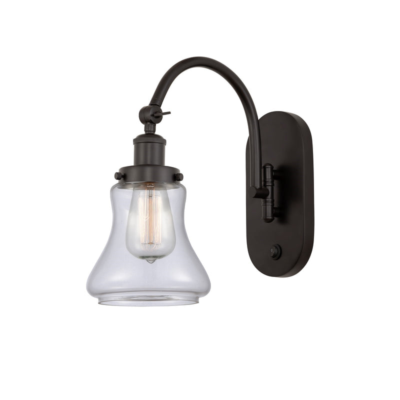 Innovations Bellmont 7in 1-Light Swing Arm Wall Sconce | Industrial Oil Rubbed Bronze and Clear Glass | Bedroom Reading Light | Model 918-1W-OB-G192