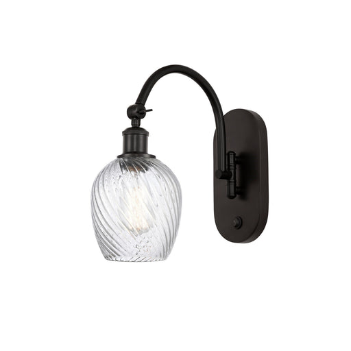 Innovations Salina 6in 1-Light Wall Sconce | Industrial Oil Rubbed Bronze Steel and Clear Spiral Fluted Glass | Bedroom & Hallway | Model 918-1W-OB-G292