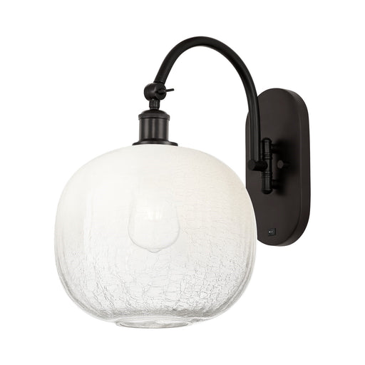 Innovations Brookhaven Sphere 10.5in 1-Light Wall Sconce | Industrial Oil Rubbed Bronze and Opal Glass | Bedroom & Hallway | Model 918-1W-OB-G481-10OP