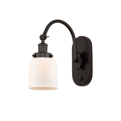 Innovations Bell 5in 1-Light Swing Arm Lamp | Industrial Oil Rubbed Bronze Steel and Matte White Frosted Glass | Bedroom Reading & | Model 918-1W-OB-G51