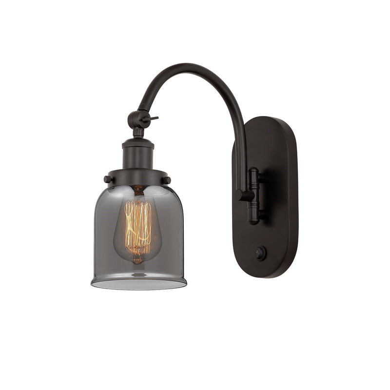 Innovations Bell 5in 1-Light Swing Arm Lamp | Industrial Oil Rubbed Bronze Steel and Light Smoke Glass | Bedroom & Living Room | Model 918-1W-OB-G53