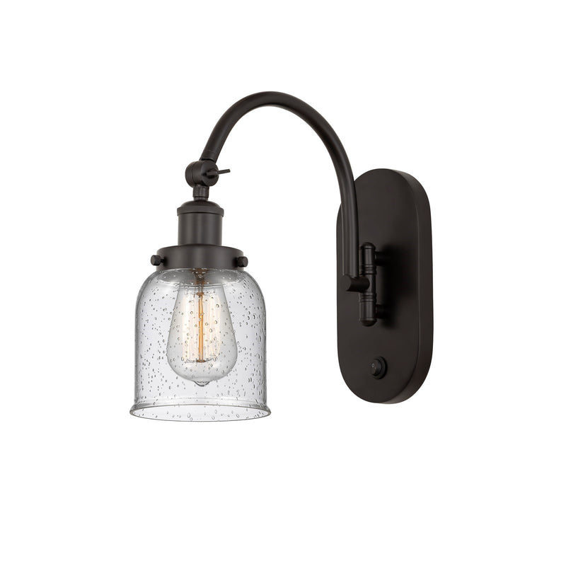 Innovations Bell 5in 1-Light Swing Arm Sconce | Industrial Oil Rubbed Bronze Steel and Seedy Glass | Bedroom & Living Room | Model 918-1W-OB-G54-LED