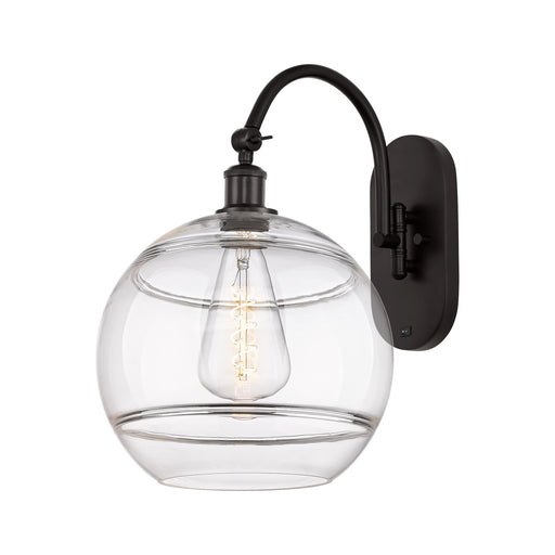 Innovations Rochester 12in 1-Light Wall Sconce | Industrial Oil Rubbed Bronze Steel and Clear Glass | Bathroom & Hallway | Model 918-1W-OB-G556-12CL
