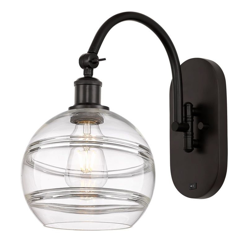 Innovations Rochester 8in 1-Light Wall Sconce | Industrial Oil Rubbed Bronze and Clear Glass | Bedroom & Hallway Accent | Model 918-1W-OB-G556-8CL