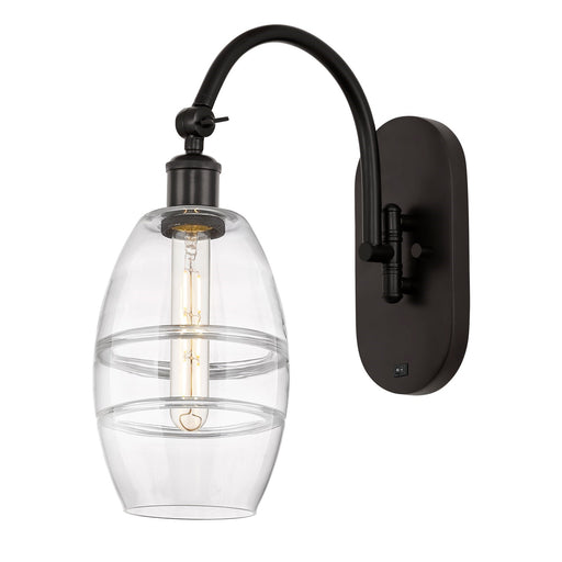 Innovations Vaz 6in 1-Light Wall Sconce | Industrial Oil Rubbed Bronze Steel and Clear Glass | Bedroom & Hallway Accent | Model 918-1W-OB-G557-6CL
