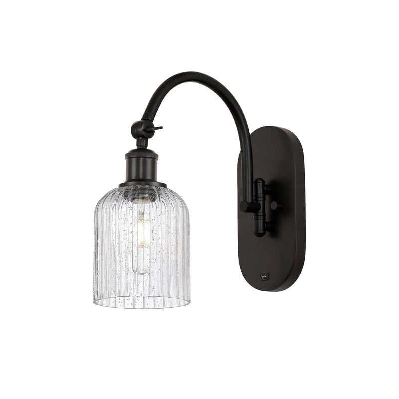 Innovations Bridal Veil 5in 1-Light Wall Sconce | Industrial Oil Rubbed Bronze Steel and Seedy Glass | Bedroom & Hallway | Model 918-1W-OB-G559-5SDY