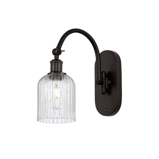 Innovations Bridal Veil 5in 1-Light Wall Sconce | Industrial Oil Rubbed Bronze Steel and Seedy Glass | Bedroom & Hallway | Model 918-1W-OB-G559-5SDY