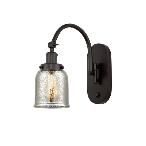 Innovations Bell 5in 1-Light Swing Arm Sconce | Traditional Oil Rubbed Bronze Steel and Silver Plated Mercury Glass | Bedroom | Model 918-1W-OB-G58