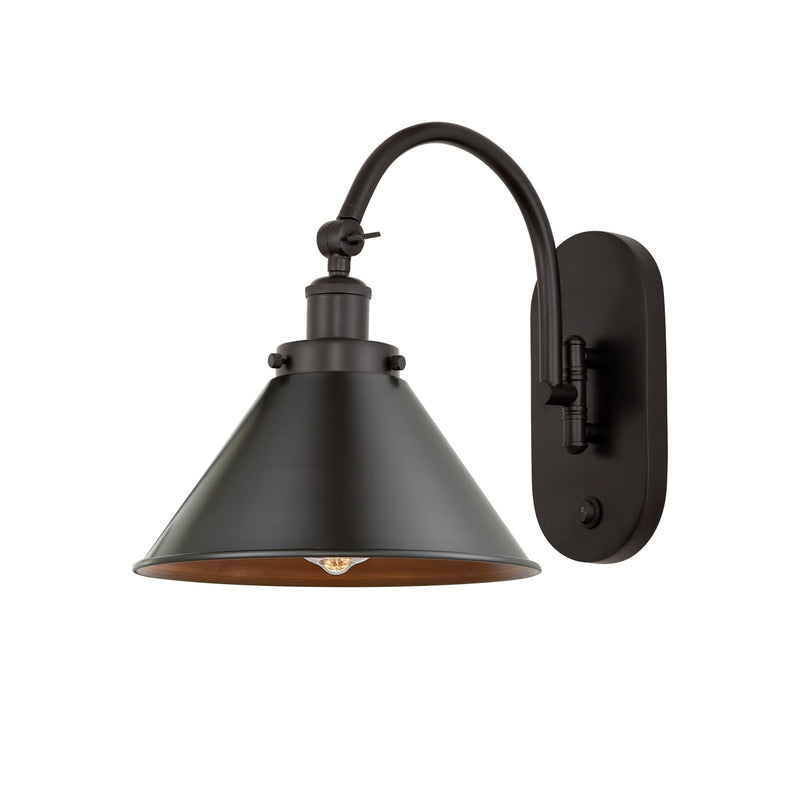 Innovations Briarcliff 10in 1-Light LED Swing Arm Wall Sconce | Industrial Oil Rubbed Bronze Steel and Cast Brass with Oil | Model 918-1W-OB-M10-OB-LED