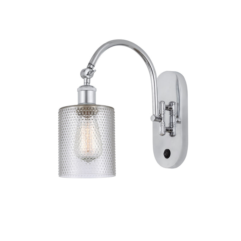 Innovations Cobbleskill 5in 1-Light Wall Sconce | Industrial Polished Chrome Steel and Clear Glass | Bedroom & Hallway Accent | Model 918-1W-PC-G112