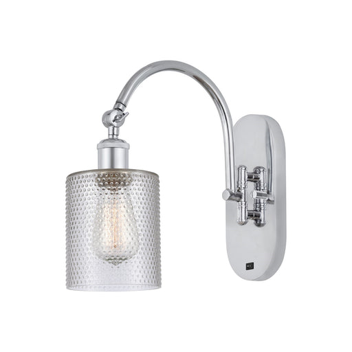 Innovations Cobbleskill 9in 1-Light Wall Sconce | Industrial Polished Chrome Steel and Clear Glass | Bedroom & Hallway Accent | Model 918-1W-PC-G112-L