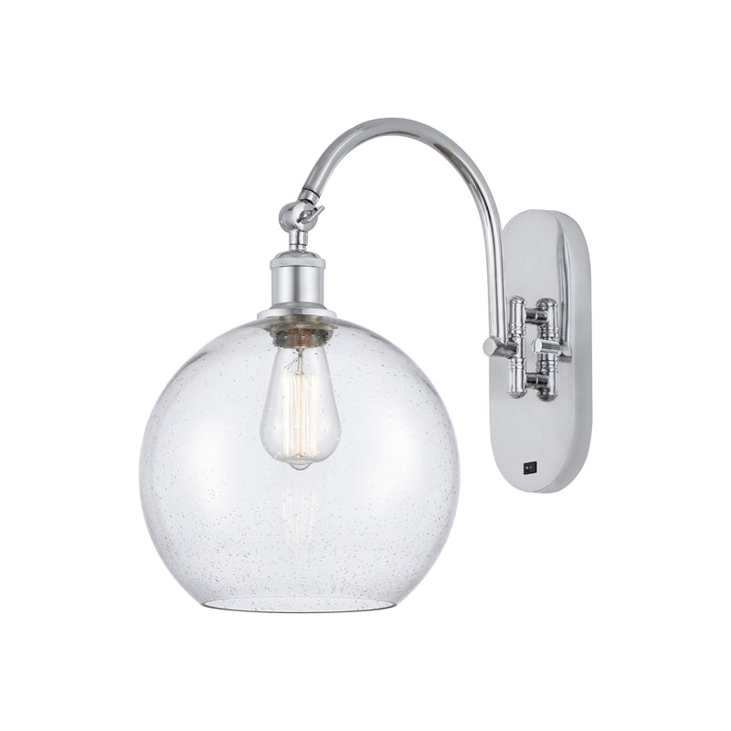 Innovations Athens 10in 1-Light Wall Sconce | Industrial Polished Chrome and Seedy Glass | Hallway & Bathroom Accent | Model 918-1W-PC-G124-10